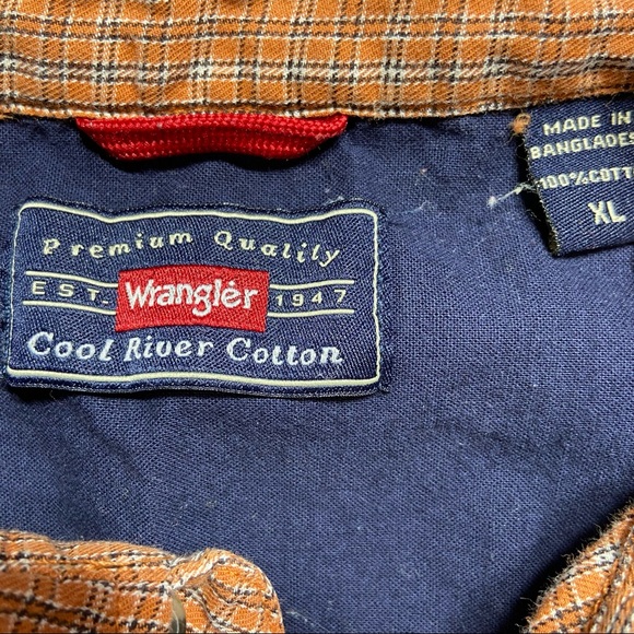 Wrangler Plaid Long Sleeve Button Down Shirt Size XL - Picture 3 of 9